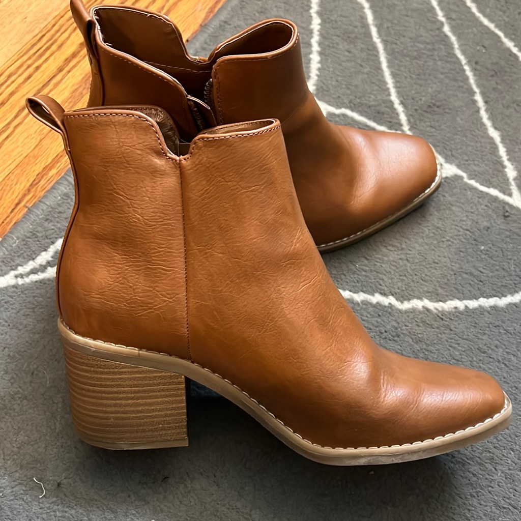 Brown Faux Leather Boots Universal Threads Brand Worn Once
